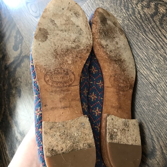 Stubbs & Wootton Blue Patterned Loafers Flats - Picture 3 of 5